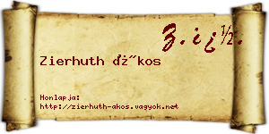 Zierhuth Ákos névjegykártya